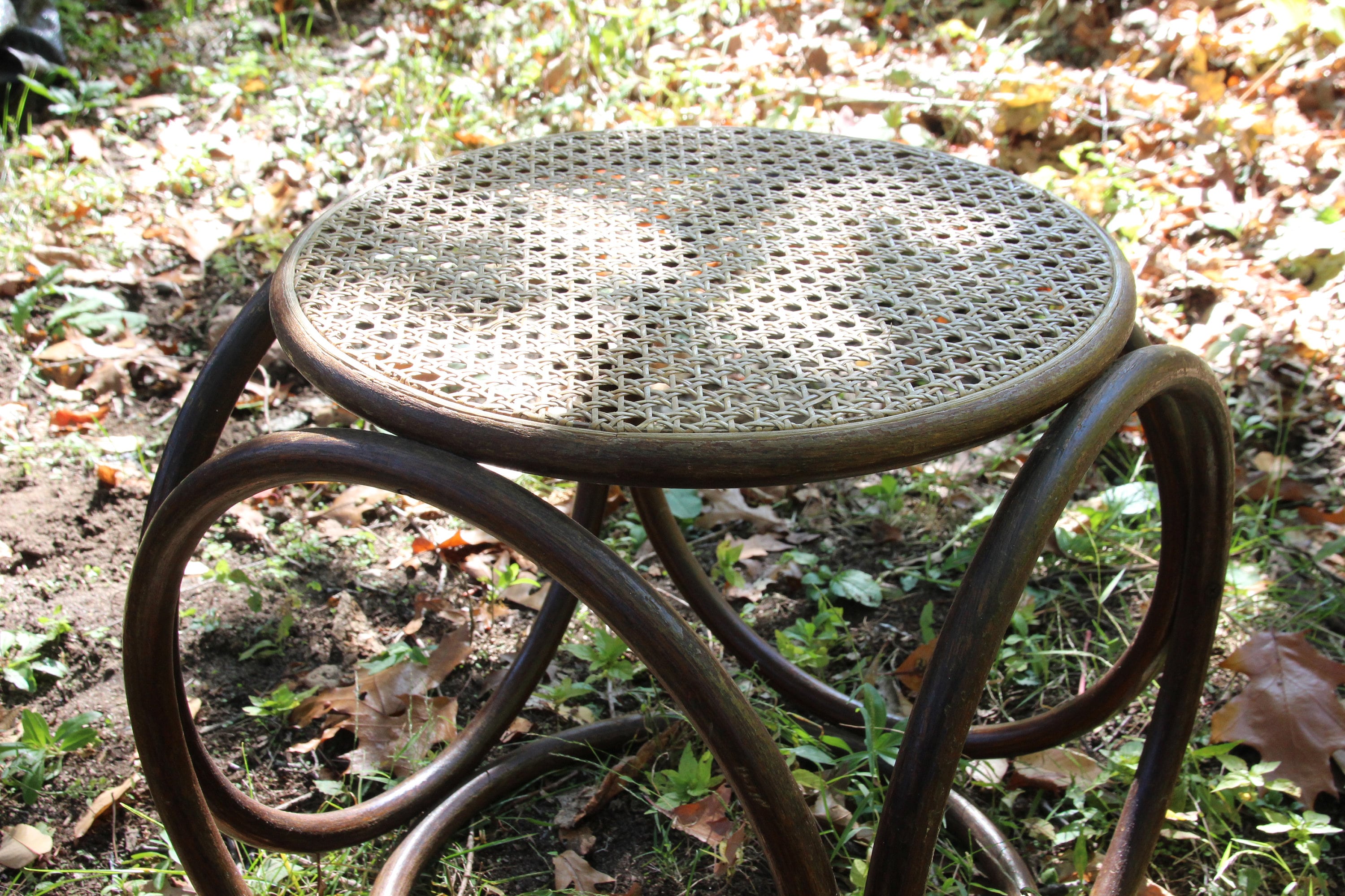 Vintage Cane Stool Footstool Old Cane Bamboo Furniture Etsy