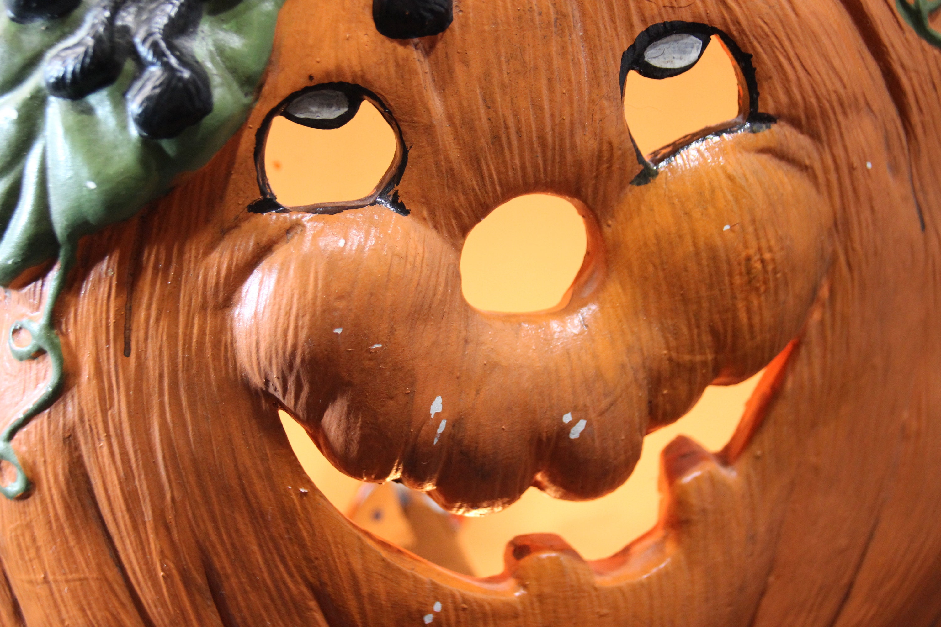 Vintage Halloween-Deko: 2 Kürbis-Figuren Mit LED-Lichtern – Skelett & Hexe