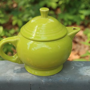 Vintage, HLC, FIESTA,Fiestaware,chartreuse, Lime Green, Miniature, Tea Pot, Creamer, Mini, Dinnerware, Colorful, Genuine Fiestaware,