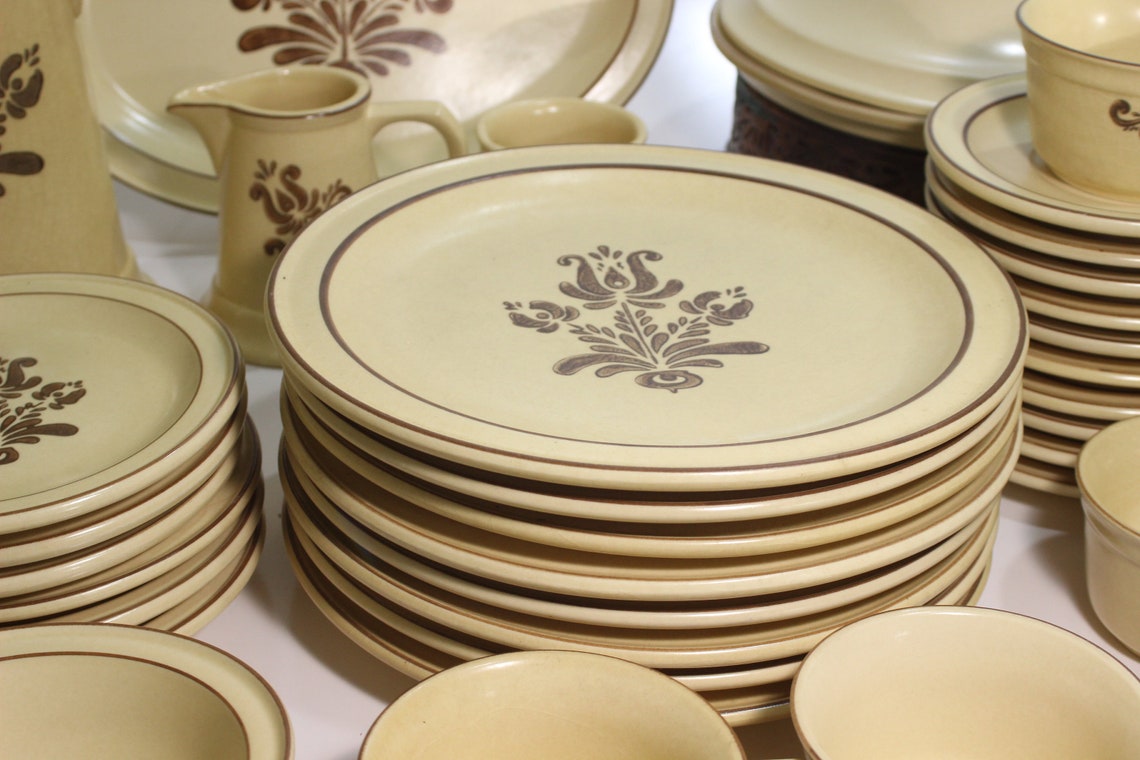 Pfaltzgraff USA Vintage Stoneware Tan Brown 1970s Dining Etsy