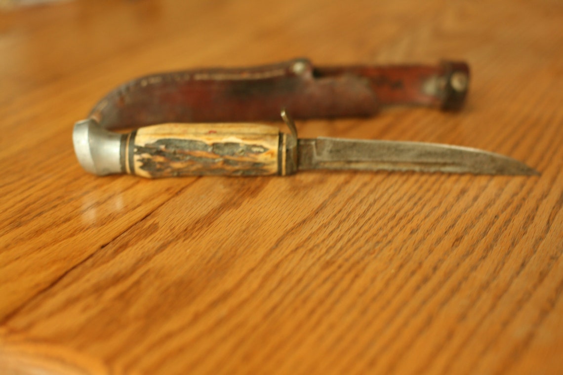 Olsen Knife Co. Solingen Germany Stag Sheath Knife Old Etsy