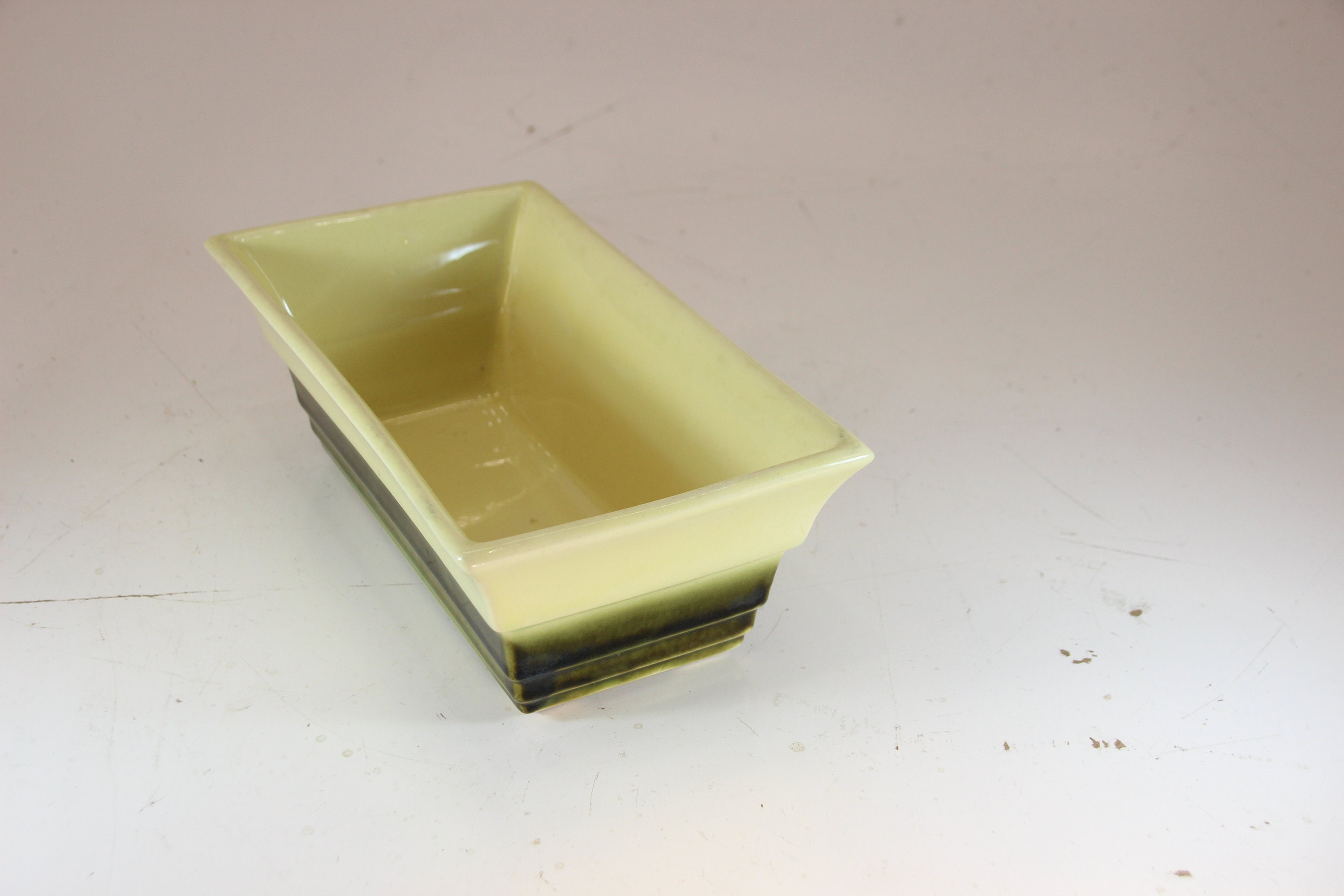 Vintage Gelb und Grün Rumpf Übertöpfer Kleiner rechteckiger | Etsy