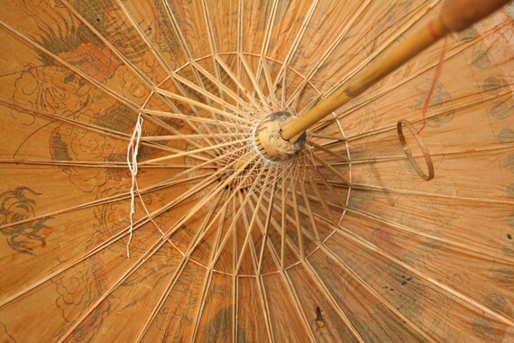 Vintage, Oriental, Beautiful Vintage Sun Parasol,… - image 8