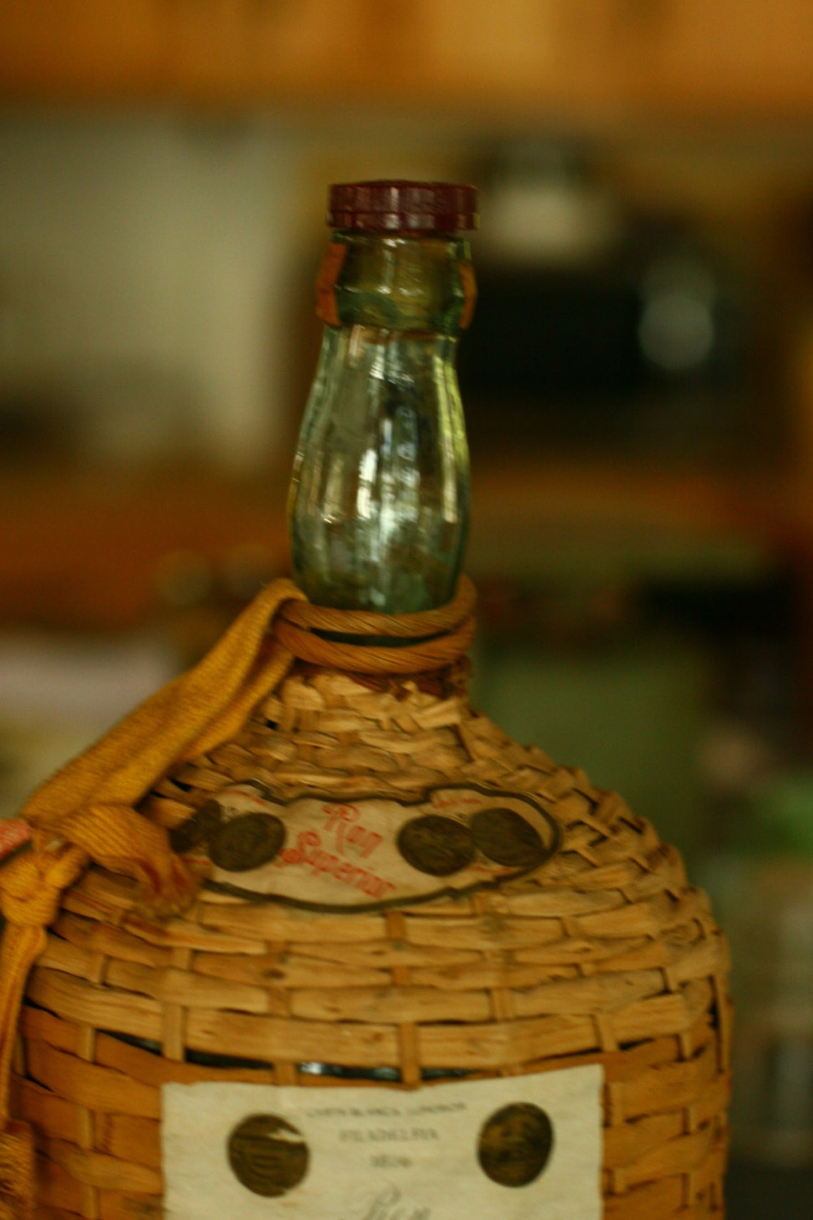 Vintage Half Gallon Bacardi Bottle with Wicker Old liquor | Etsy