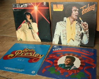 Set of 4, Elvis Albums, Elvis Presley, Hits, Today, Lp, Record, Album, Vinyl, 1960s, Rock and Roll, You'll Never Walk Alone