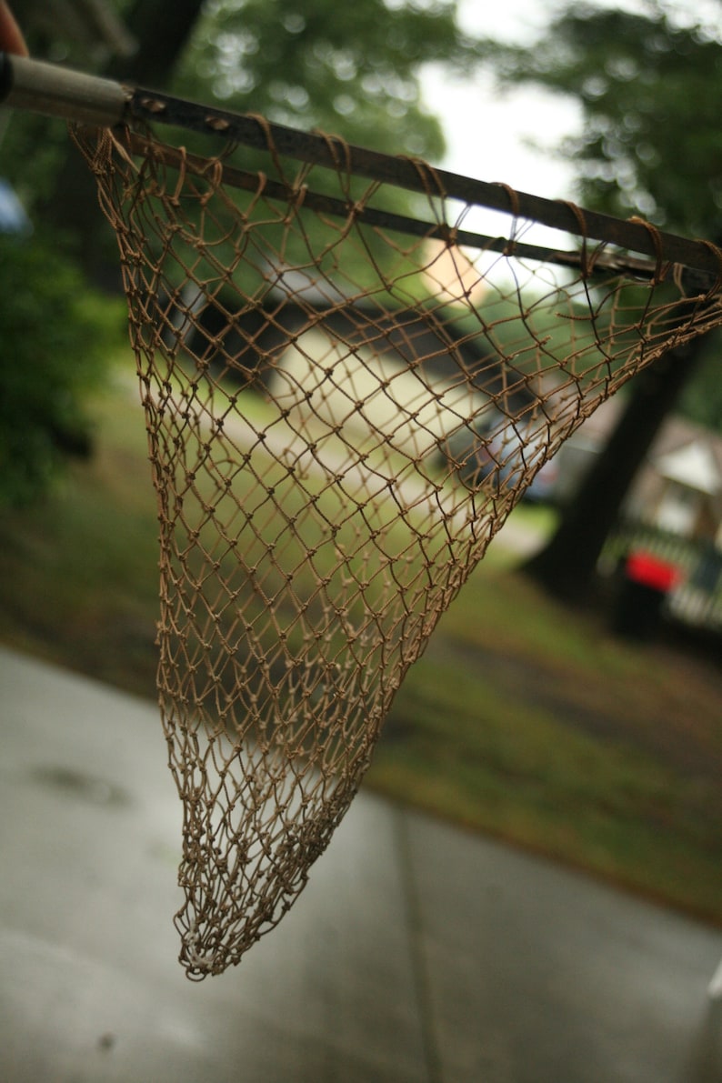 Vintage Fishing Net on Pole Nautical Decor Fall Decor Home Etsy