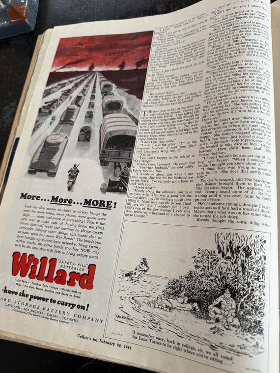 Colliers Magazine, February 1944, Magazine, WW2, Coffee Table
