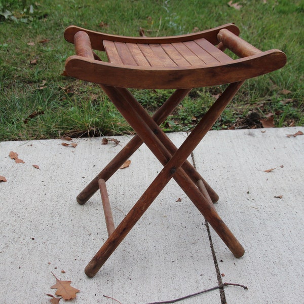 Folding Wood Camp Stool - Etsy