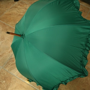 Beautiful Vintage Sun Parasol, Green Umbrella, Home Decor, Theater Prop, High Fashion, Set Design, Spring Rain, Rain Storm