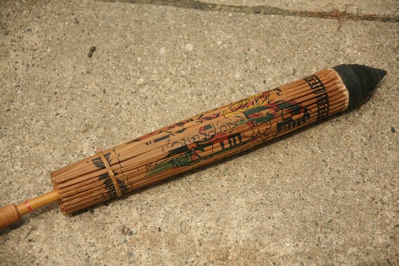Vintage, Oriental, Beautiful Vintage Sun Parasol,… - image 10