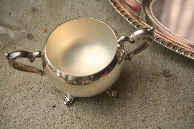 Vintage Silver Cream and Sugar Set Set of Four Thanksgiving Etsy