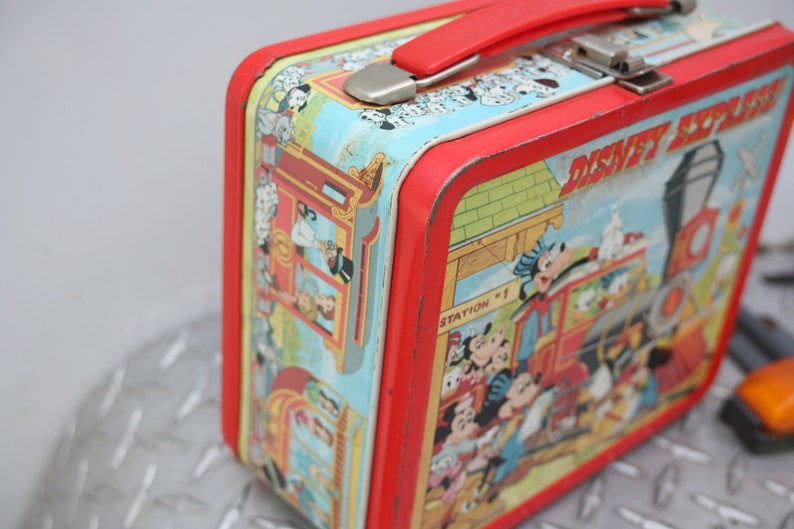 Vintage Disney Metal Lunch Box 1990s Mickey Mouse Lunch Etsy