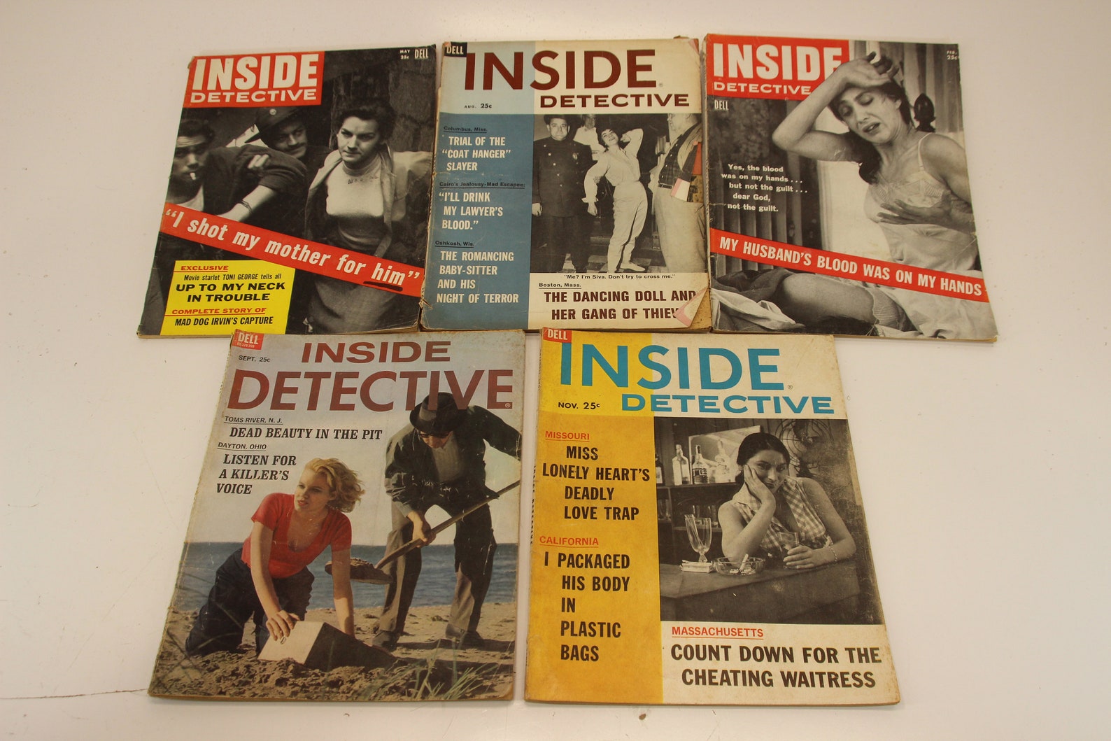 Set of 5Inside Detective Magazines 1960 Crime Magazine Etsy