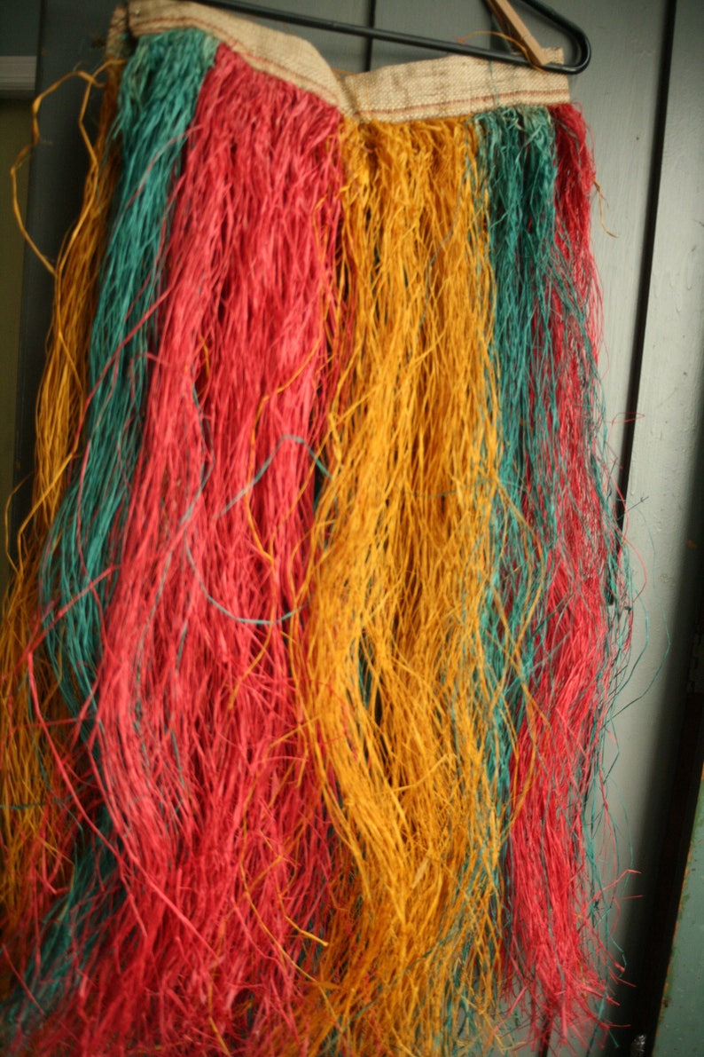 Vintage Hula Skirt Handmade Authentic Grass Skirt Circa Etsy