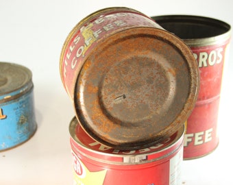 7個セット、1950年代、1940年代、ヴィンテージコーヒー缶、IGA