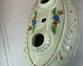 Lámpara de porcelana vintage, iluminación rústica, art déco, lámpara de baño de porcelana, iluminación del hogar, flores, iluminación del hogar