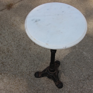 Vintage French, 19th Century, Marble, Cast Iron, Table, Plant Stand
