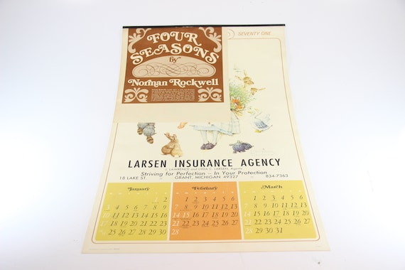 Same Year as 2021 1971 Vintage Advertising Calendar, Norman Rockwell, Four  Seasons Pin up Calendars, 1960s, UNUSED, New Years - Etsy