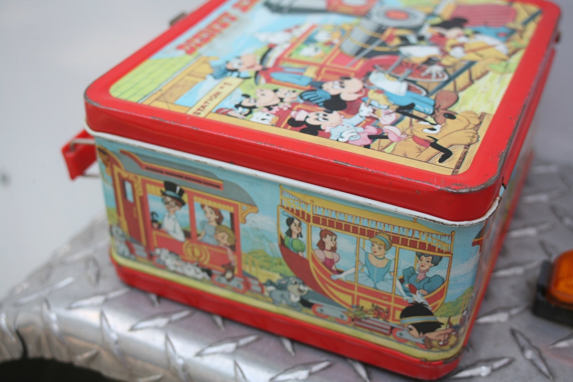 Vintage Disney Metal Lunch Box 1990s Mickey Mouse Lunch Etsy
