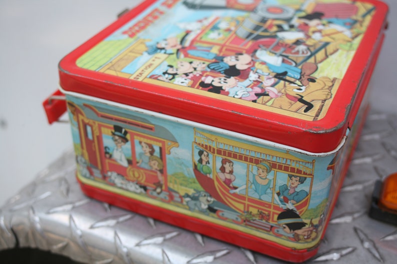 Vintage Disney Metal Lunch Box 1990s Mickey Mouse Lunch Etsy