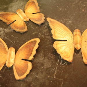 Set of Three Vintage Brass Butterfly Wall Hangings, Home Decor, Retro, Mid Century Modern, Butterfly, Summer