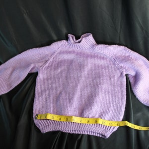 Vintage Children's Sweater, Handmade, Knit Sweater, Purple Sweater, Children's Clothes, Girl's Sweater, Sweater, Lilac, Winter Sweater image 1