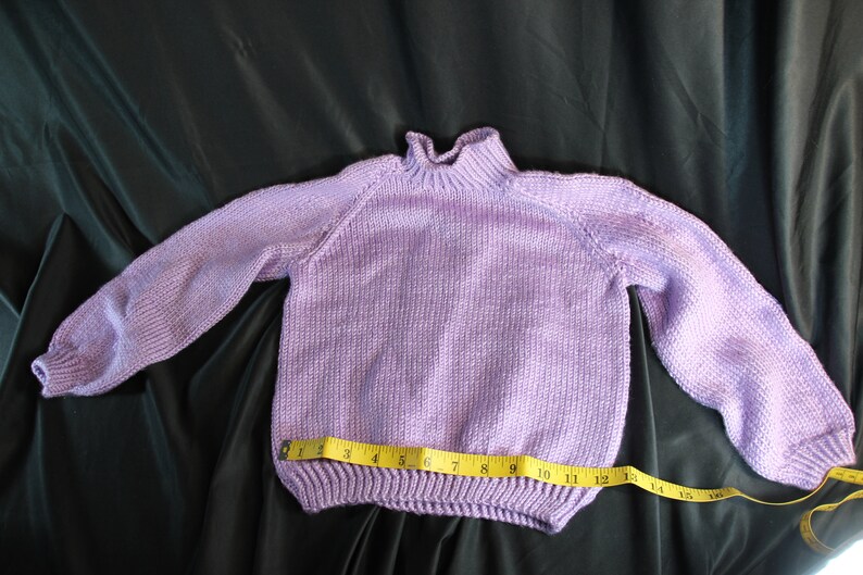 Vintage Children's Sweater, Handmade, Knit Sweater, Purple Sweater, Children's Clothes, Girl's Sweater, Sweater, Lilac, Winter Sweater image 1