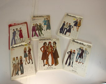Conjunto de 6, década de 1960, década de 1970, Butterick, patrones de ropa, patrones de vestidos y faldas, ropa de mujer, decoración del hogar, costura