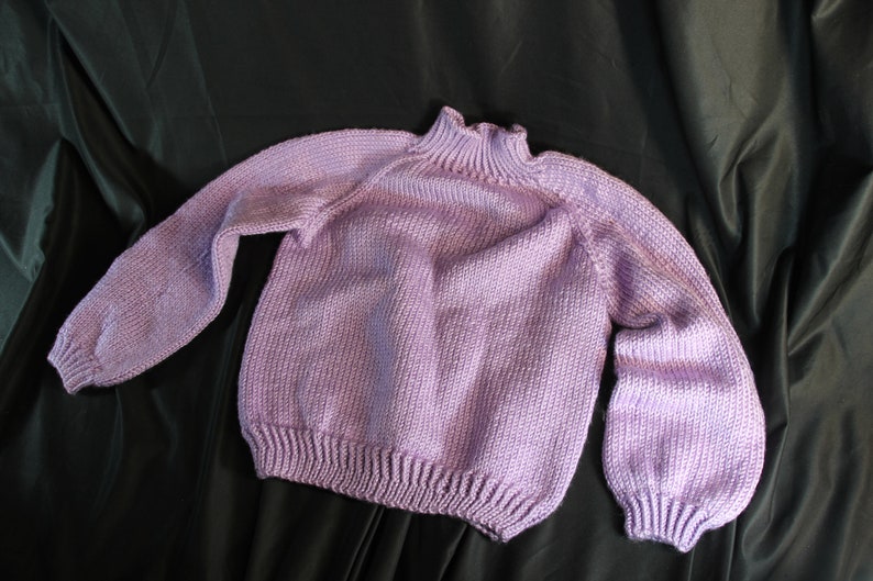 Vintage Children's Sweater, Handmade, Knit Sweater, Purple Sweater, Children's Clothes, Girl's Sweater, Sweater, Lilac, Winter Sweater image 5