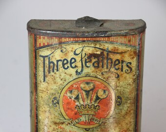 Rare, Three Feathers, Plug Cut Tobacco, Vertical Pocket, Tobacco Tin, Home  Decor, Tobacco Collectible, Gift for Him, Father's Day, for Him