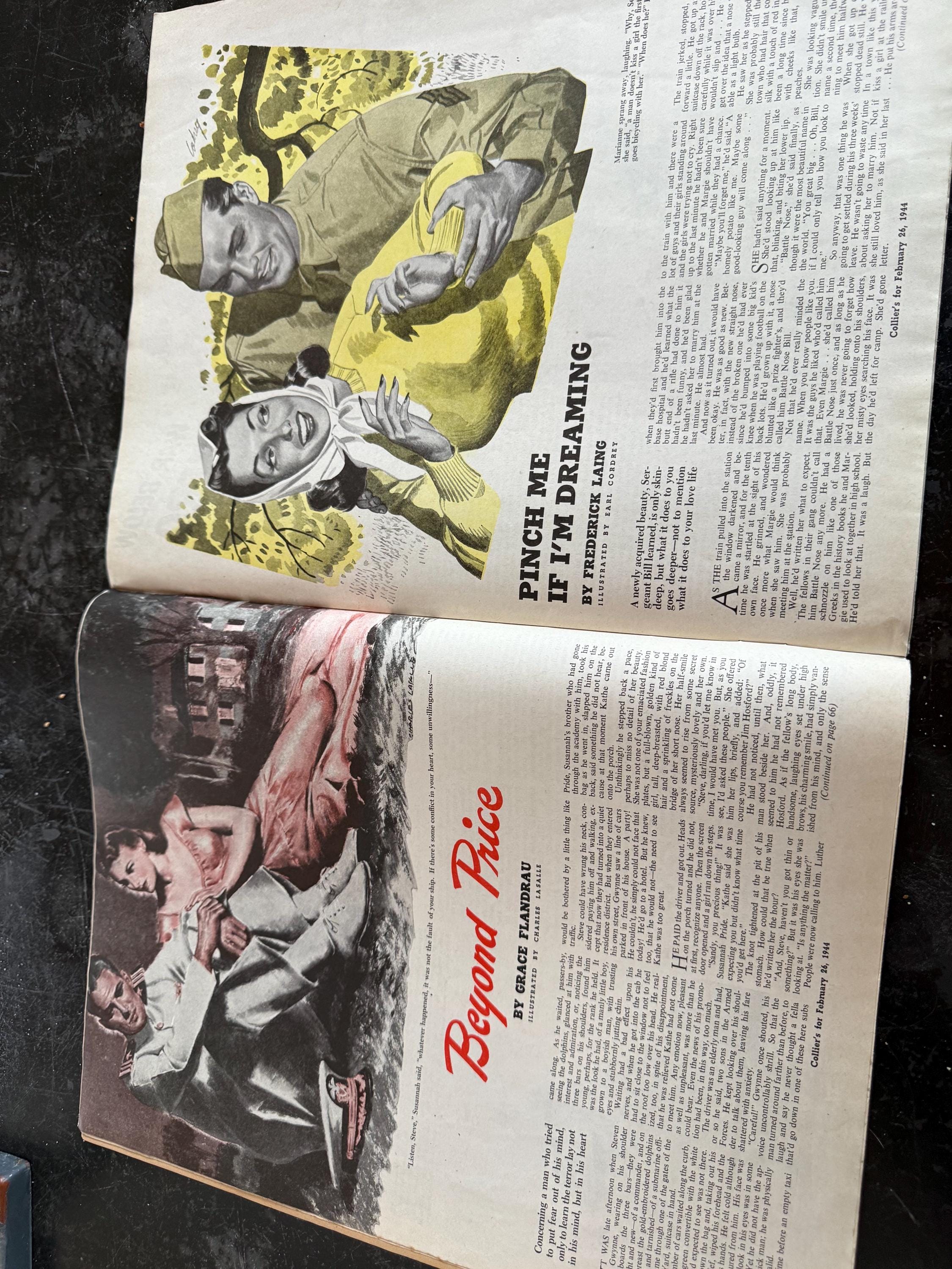 Colliers Magazine, February 1944, Magazine, WW2, Coffee Table