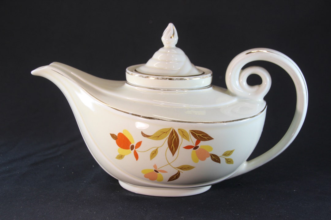 Halls Tea Set Vintage Hall Superior, Tea Pot, 3 Pieces, Strainer, Autumn Leaf, Fall ...