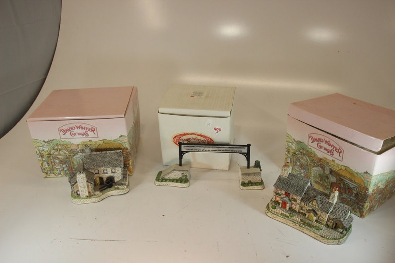 3, Vintage, Welsh, David Winter, Houses, Cottage Decor, Christmas Gift