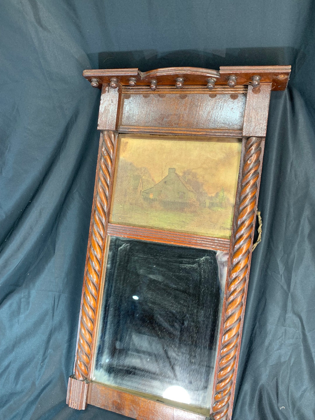 Antique Wooden Art Nouveau Wall Hanging Victorian Mirror Etsy