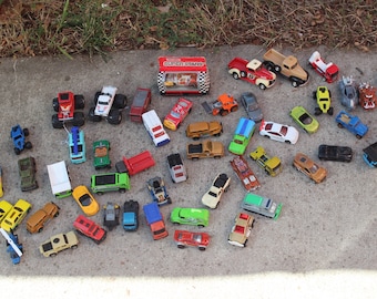 Set of 50 + Vintage, Matchbox Cars, Vintage Toy Cars, Monster Trucks, Coca Cola, Taxi, Birthday Cake Toppers, Boys, For Him