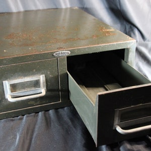 Vintage, Cole-Steel, Index Card, File Cabinet, Drab Green, Fall Decor Vintage Metal File Cabinet, Industrial Decor,