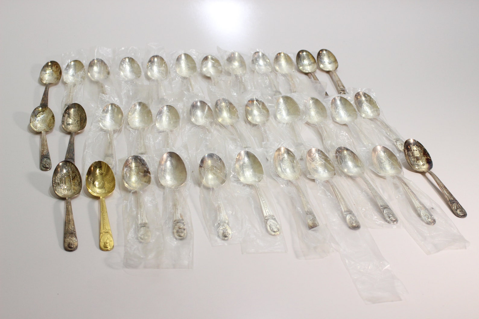 SALE Set of 35, Presidential Spoons, International Silver, Spoons