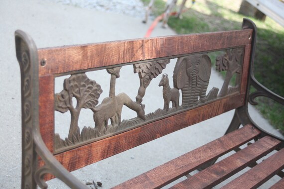 Vintage Children Sized Park Bench Zoo 1940 S Kid S Etsy