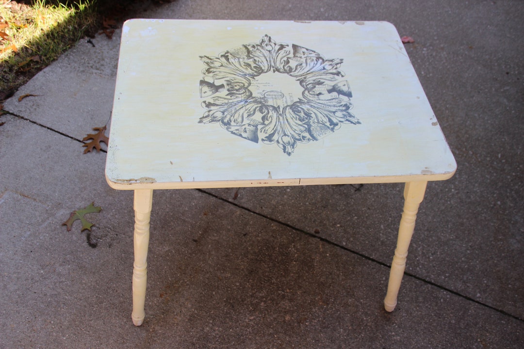 Vintage Children's Table, Children's Playroom, Kids' Crafts, Cream