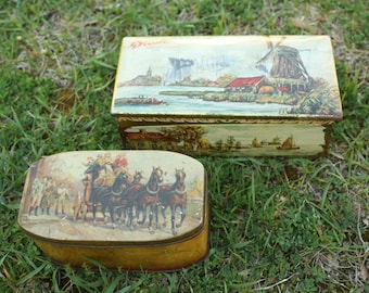 Bonbon, Schokoladendose, Schreibtischdose, Dekor, Geschenk, Aufbewahrung, Englisch, Vtg English Whimsical Dekorative Blechdose, Droste es Chocolates