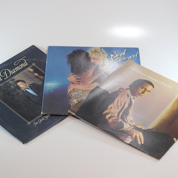 Set of 3, Soft Rock Hits,Neil Diamond, Paul Simon, Rod Stewart, Lp, Record, Album, Vinyl, 1970s, Soft Guitar Music