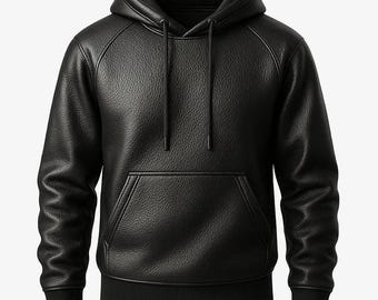 Men's Leather Hoodie Handmade Genuine Lambskin Leather Jacket.