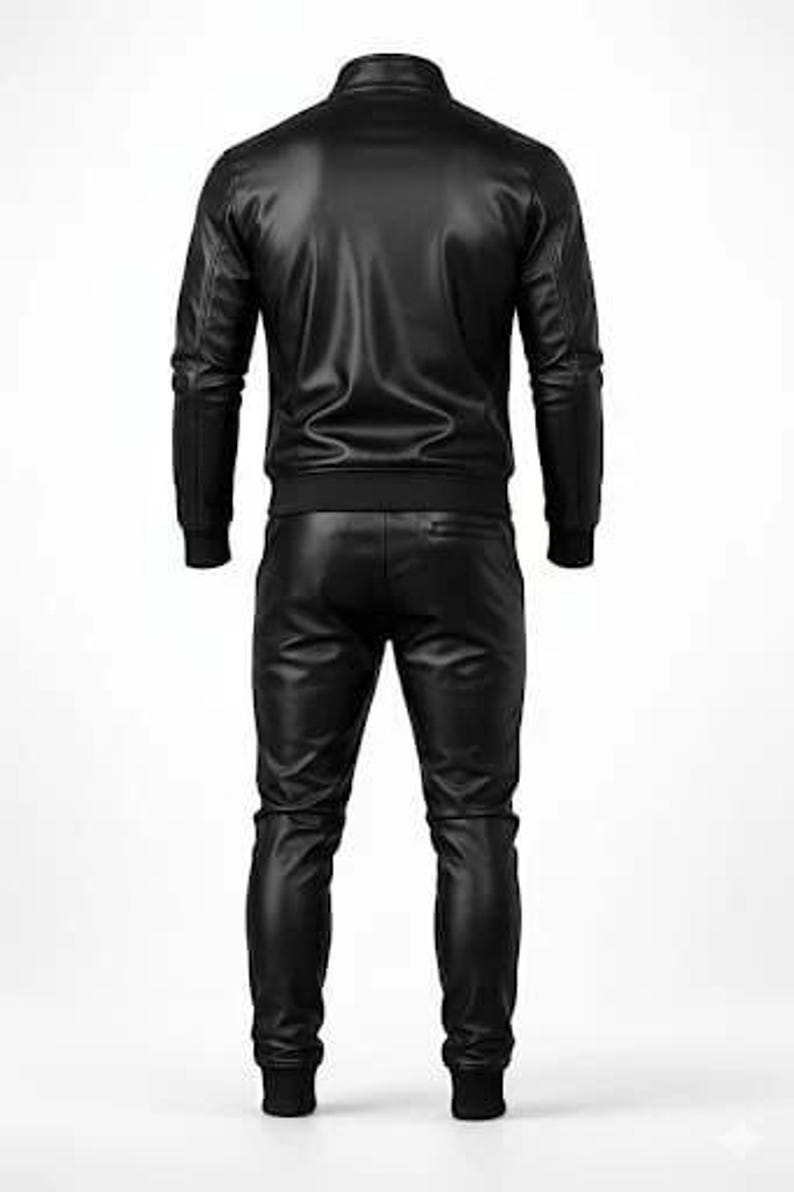 Men's Real Handmade lambskin leather TrackSuits 2-Piece image 2