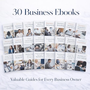 30 Business eBooks Bundle, MRR Included, Online Business & Entrepreneurship Guides, Digital Download, Resell Rights, Passive Income image 1