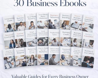 30 Business eBooks Bundle, MRR Included, Online Business & Entrepreneurship Guides, Digital Download, Resell Rights, Passive Income