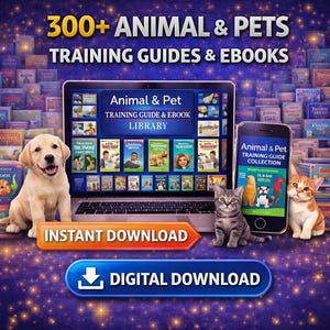 300+ Animal & Pet Training eBooks Bundle, PLR, MRR Included, Dog Training Guides, Digital Download, Resell Rights, Passive Income