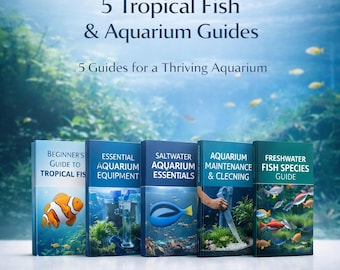 5 Tropical Fish & Aquarium Guides Bundle, Fish Care, Tank Setup, MRR Included, Digital Download, Resell Rights, Aquarium eBooks, Instant
