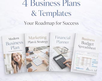 4 Business Plans & Templates Bundle, Startup Business Templates, MRR Included, Digital Download, Resell Rights, Business Tools
