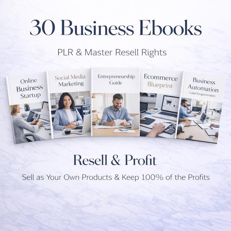 30 Business eBooks Bundle, MRR Included, Online Business & Entrepreneurship Guides, Digital Download, Resell Rights, Passive Income image 3