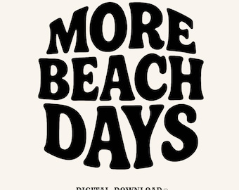 retro beach days png aesthetic digital download gift for cottage girls boho women retro text shirt graphic coastal typography art png